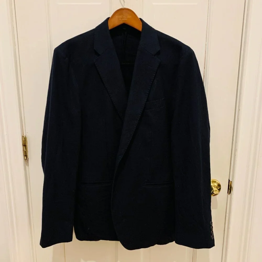 J Crew Ludlow Men's Suit 42 R Slim Dark Navy Wool Jacket Sport Coat Blazer